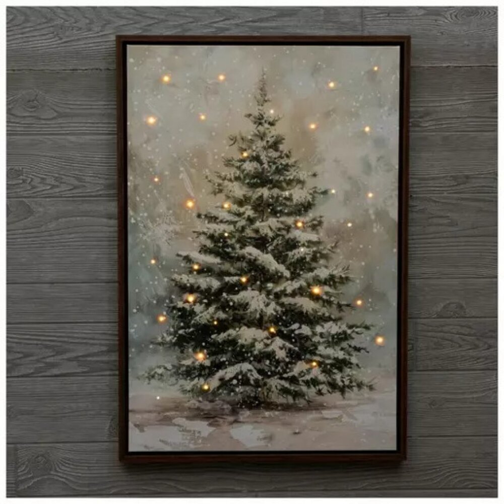 Viral Hobby Lobby Light Up Twinkling Christmas Tree Canvas Wall Art